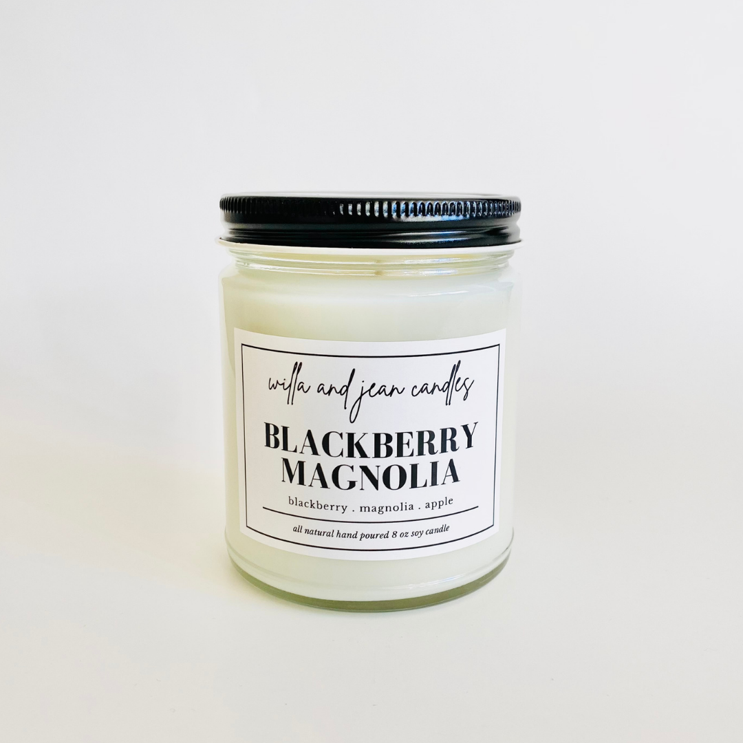 Blackberry Magnolia 8 oz scented soy candle