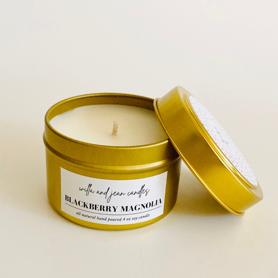 Blackberry Magnolia 4 oz scented soy candle
