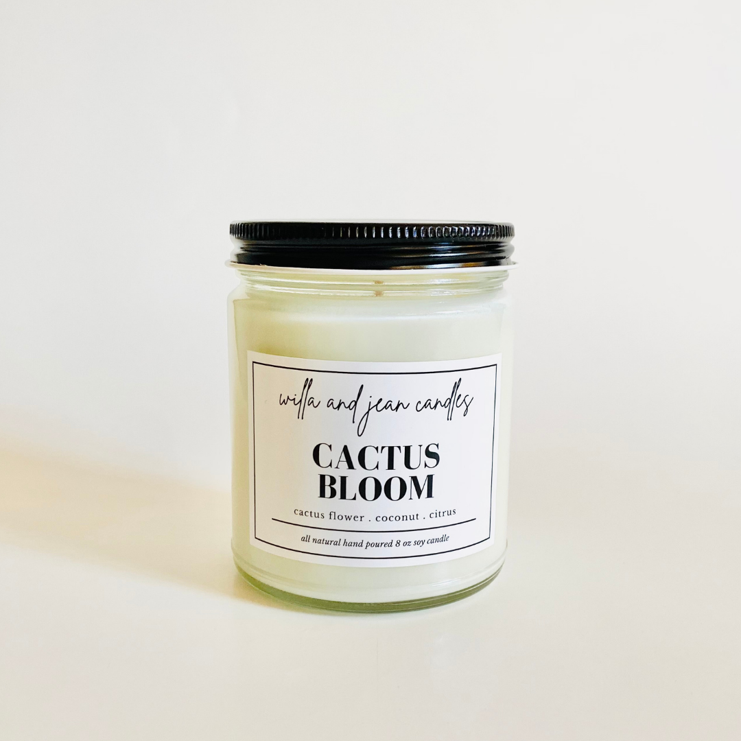 Cactus Bloom 8 oz scented soy candle
