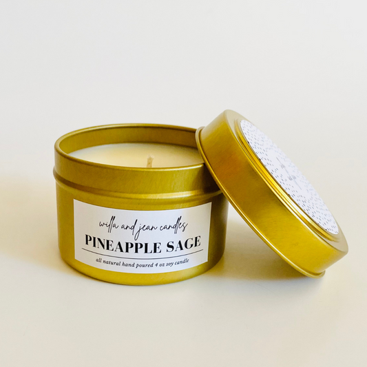 Pineapple Sage 4 oz scented soy candle